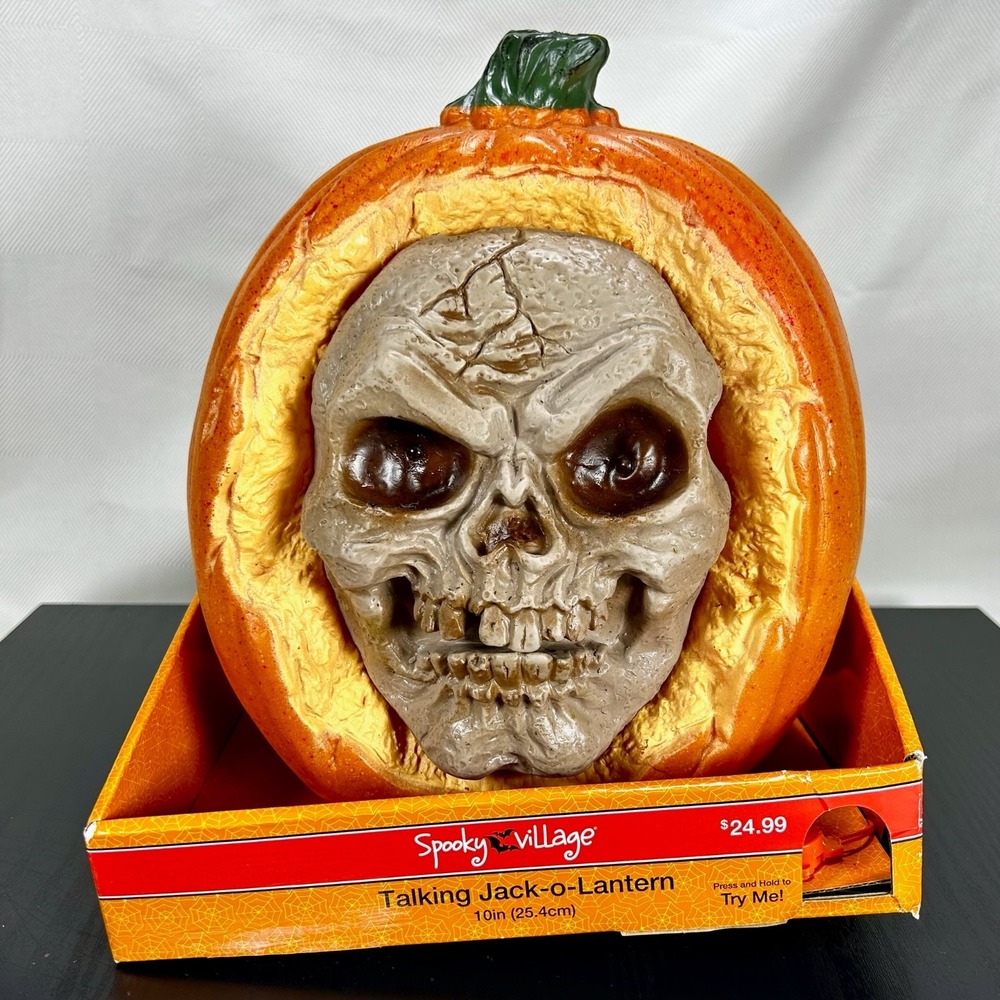 Talking Jack-O-Lantern/Skull/Spooky Village/Scary/Haunting/Halloween Sounds/NIP